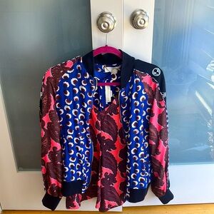 Stella McCartney Lorinda Blossom Silk Bomber Jacket Size 38 with Blouse M